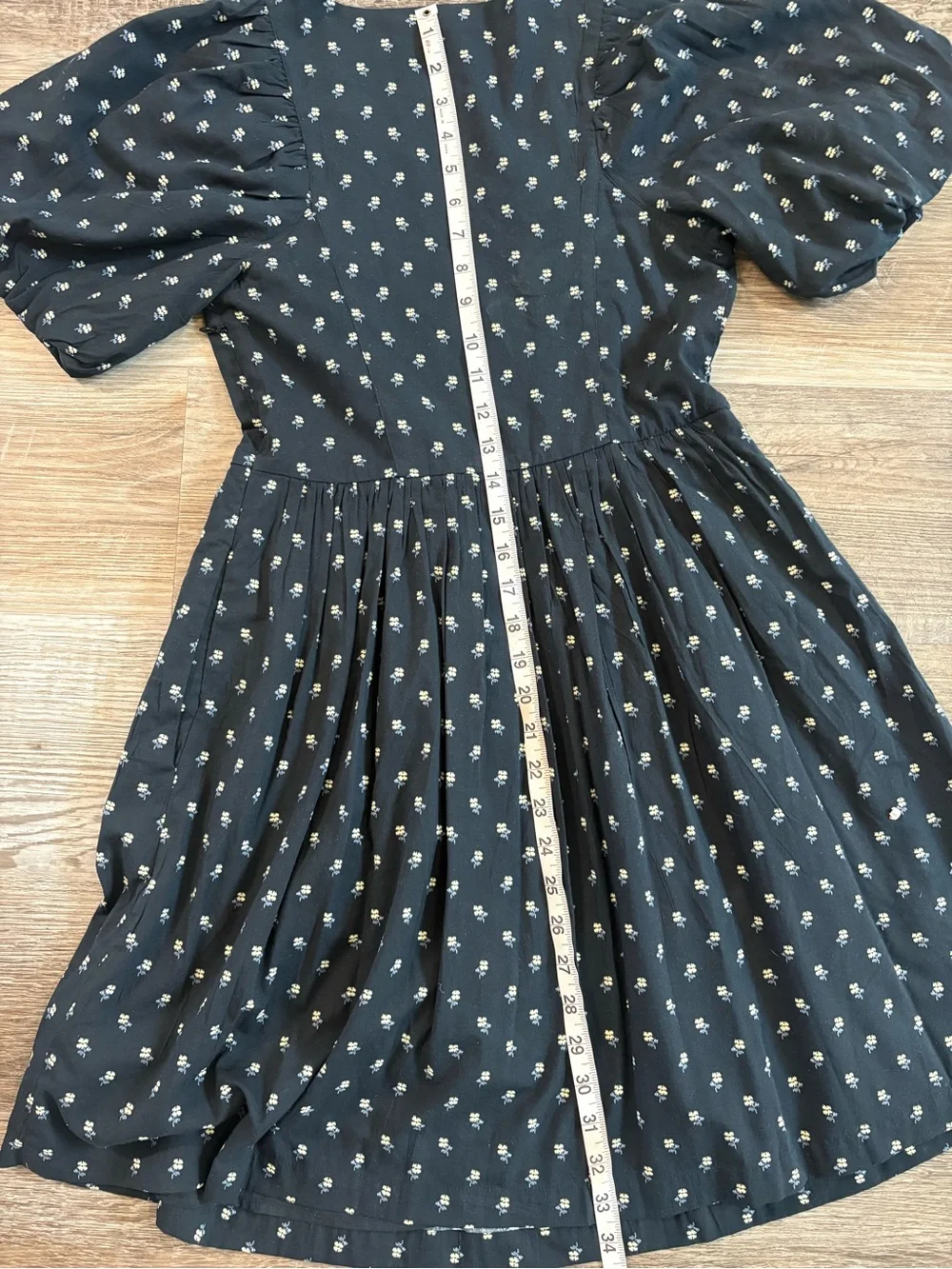NWT Madewell V-Neck Puff-Sleeve Mini Dress in Floral Ikat